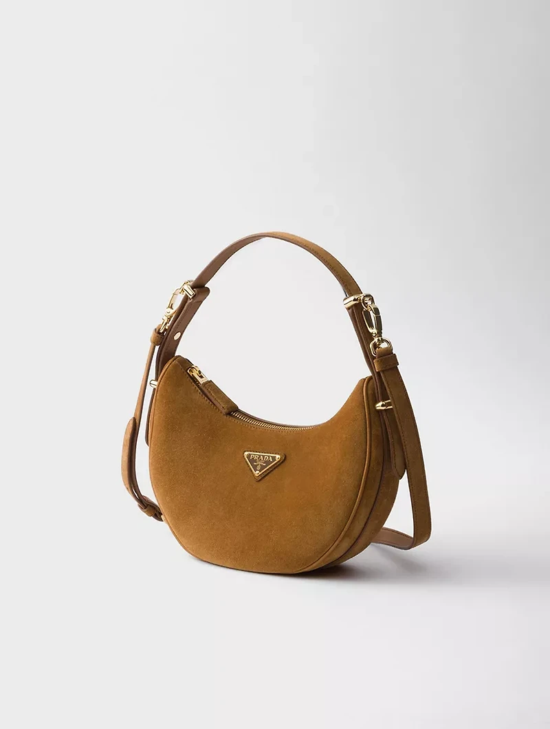 Prada Arqué Suede Shoulder Bag