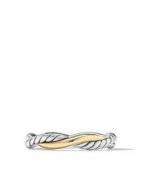 Petite Infinity Band Ring Sterling Silver With 14k Yellow Gold