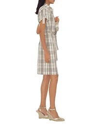 Check Cotton Shirt Dress