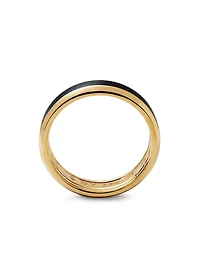 Beveled Band Ring 18k Yellow Gold With Black Titanium, 6mm