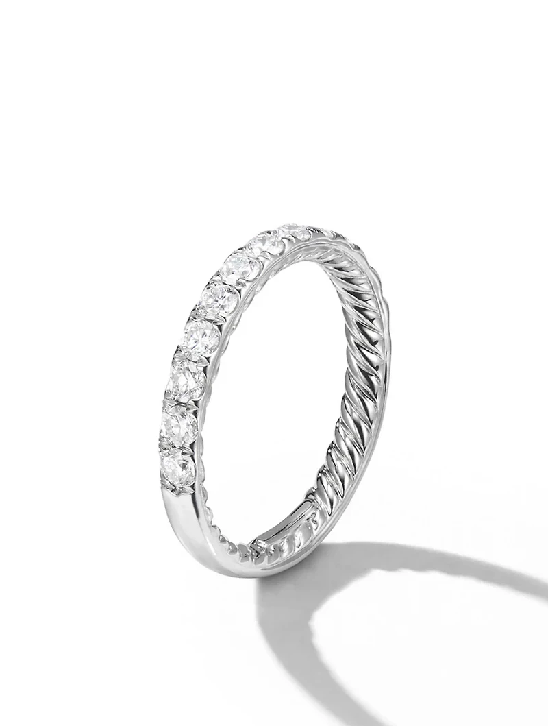 Dy Eden Partway Band Ring Platinum With Diamonds