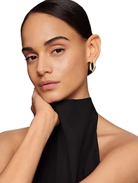 Carlyle™ Hoop Earrings In 18k Yellow Gold With Diamonds, 26mm