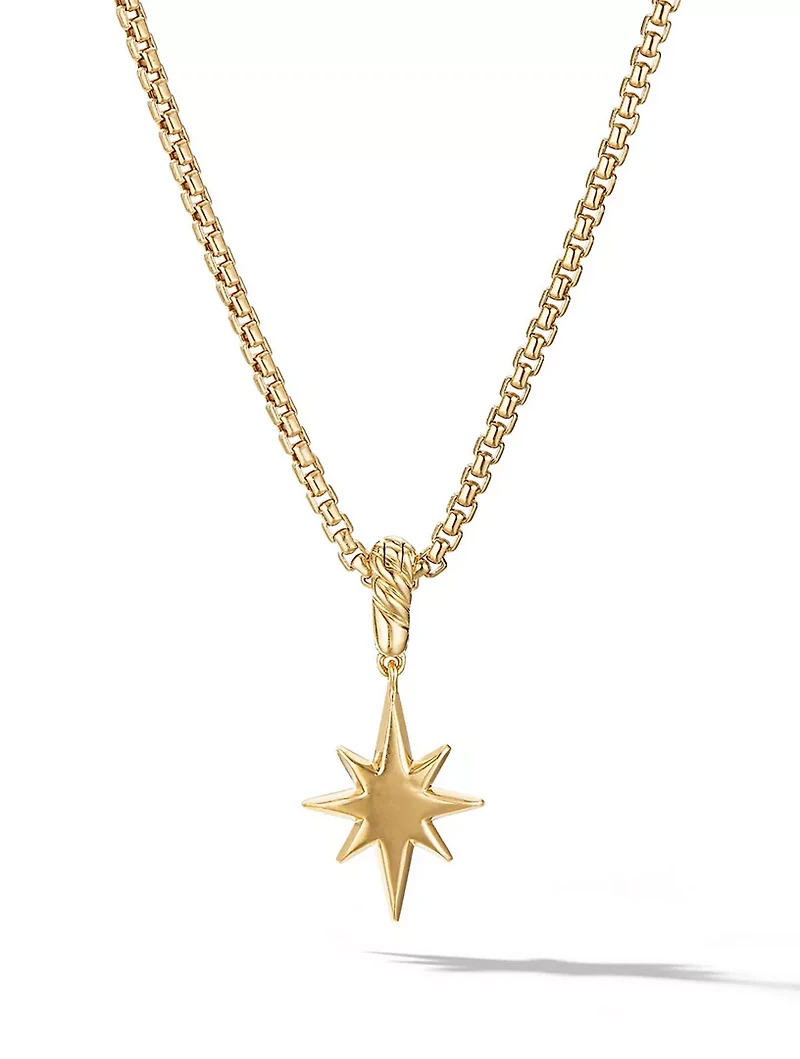 North Star Amulet In 18k Yellow Gold With Pavé Diamonds