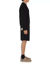 Check Label Cotton Shorts