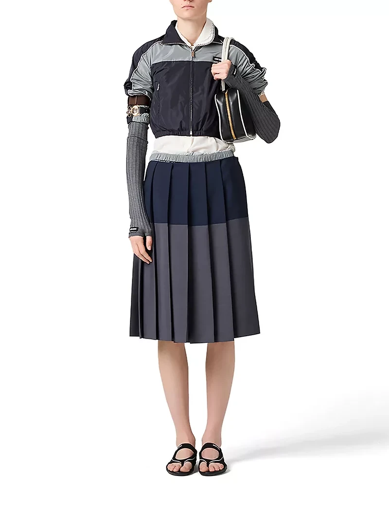 Technical Silk Zipper Blouson Jacket