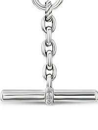 Dy Mercer® Petite Toggle Chain Necklace Sterling Silver With Diamonds, 4.5mm