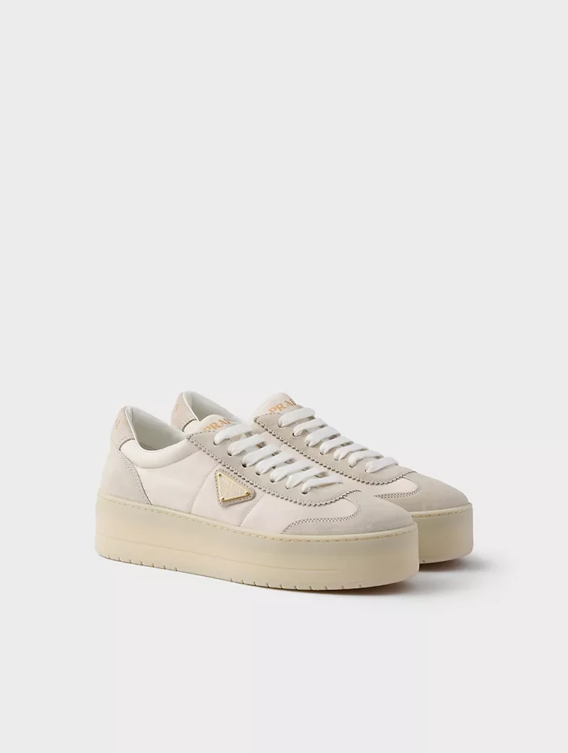 Downtown Bold Nylon And Suede Sneakers