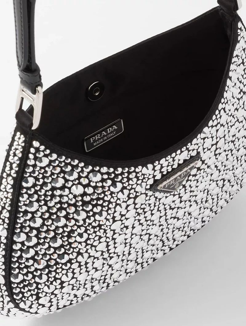 Prada Cleo Satin Bag With Crystals