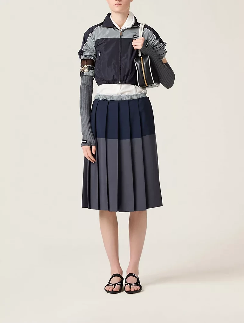 Technical Silk Zipper Blouson Jacket
