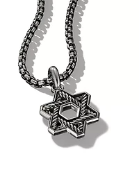 Cable Star Of David Amulet In Sterling Silver