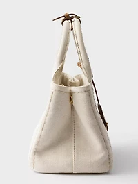Prada Jardinière Small Linen Blend Handbag