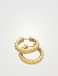Sculpted Cable Hoop Earrings In 18k Yellow Gold