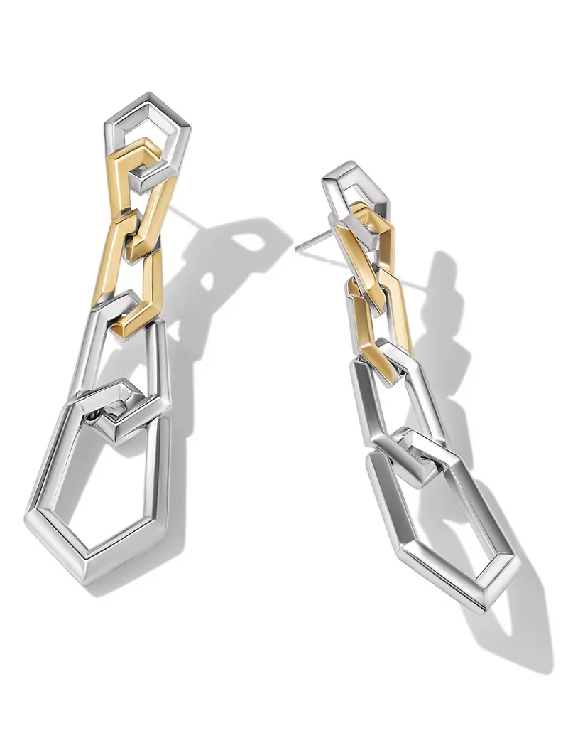 Carlyle™ Linked Drop Earrings In Sterling Silver With 18k Yellow Gold