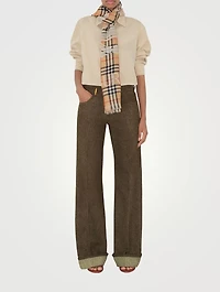 Wide Ekd Check Wool Scarf