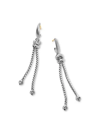 Zig Zag Stax™ Chain Drop Earrings In Sterling Silver With Diamonds, 66mm