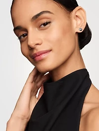 Sculpted Cable Stud Earrings In Sterling Silver, 8mm