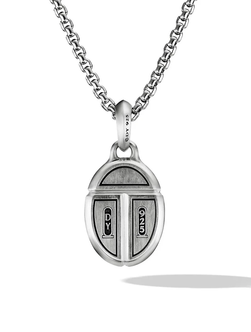 Cairo Amulet In Sterling Silver With Black Onyx And Pavé Black Diamonds