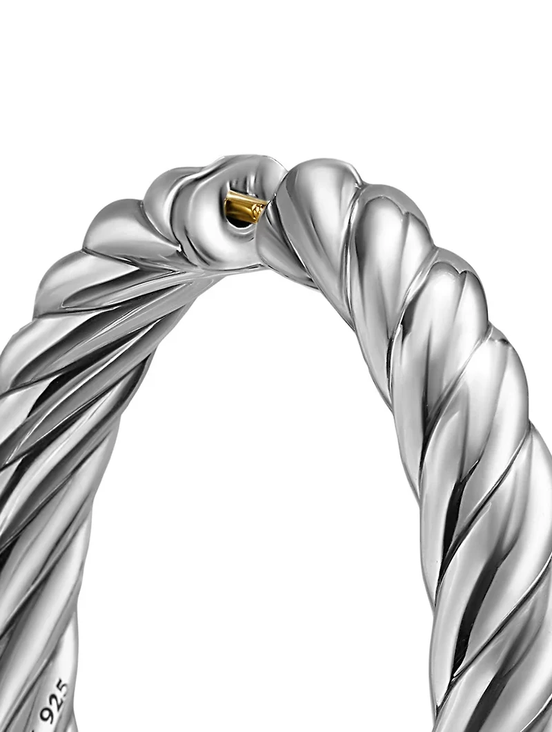 Sculpted Cable Hoop Earrings In Sterling Silver, 38mm