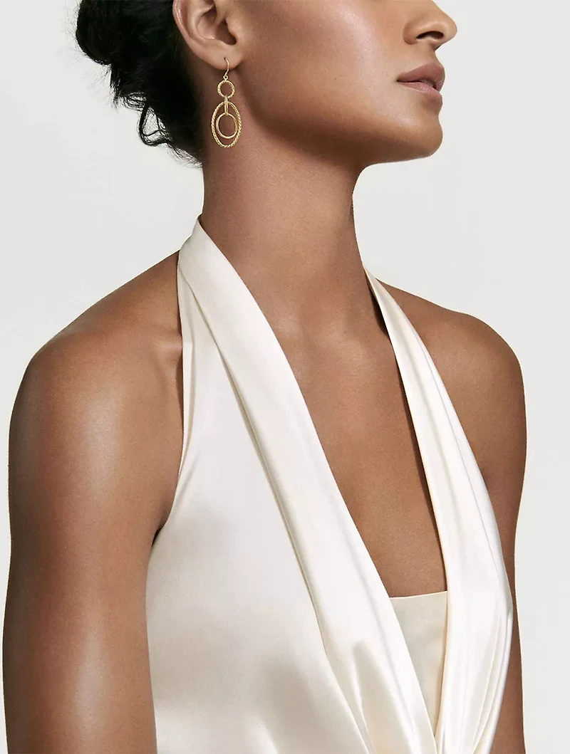 Mobile Chain Link Drop Earrings In 18k Yellow Gold