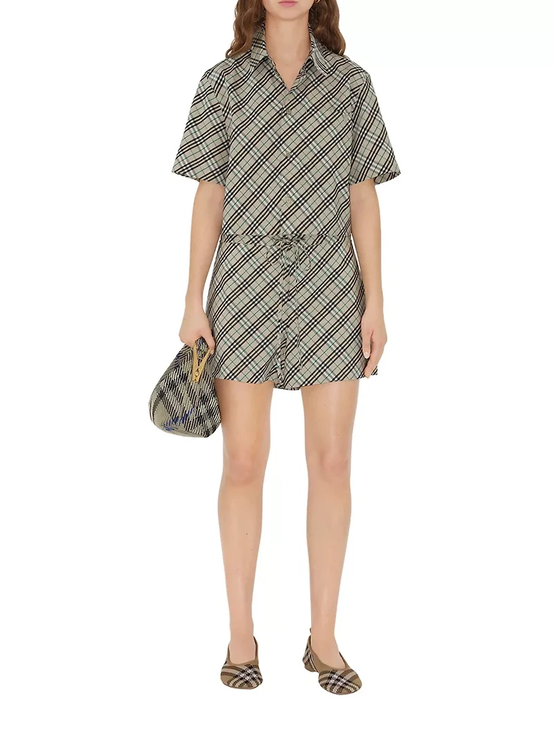 Check Cotton Pyjama Shorts
