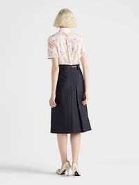 Short-sleeved Floral Print Poplin Shirt