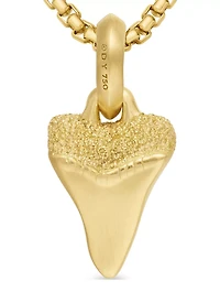 Shark Tooth Amulet In 18k Yellow Gold, 24.4mm