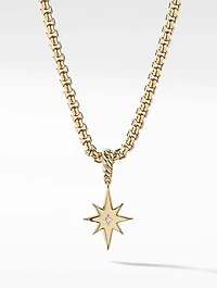 North Star Birthstone Amulet In 18k Yellow Gold With Center Diamond