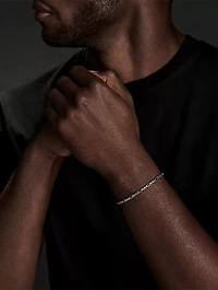 Open Station Box Chain Bracelet Sterling Silver