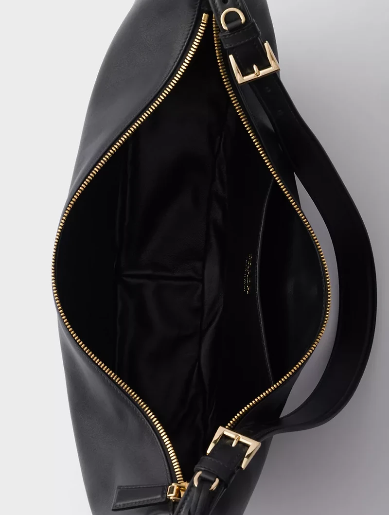 Prada Demi-lune Large Leather Shoulder Bag