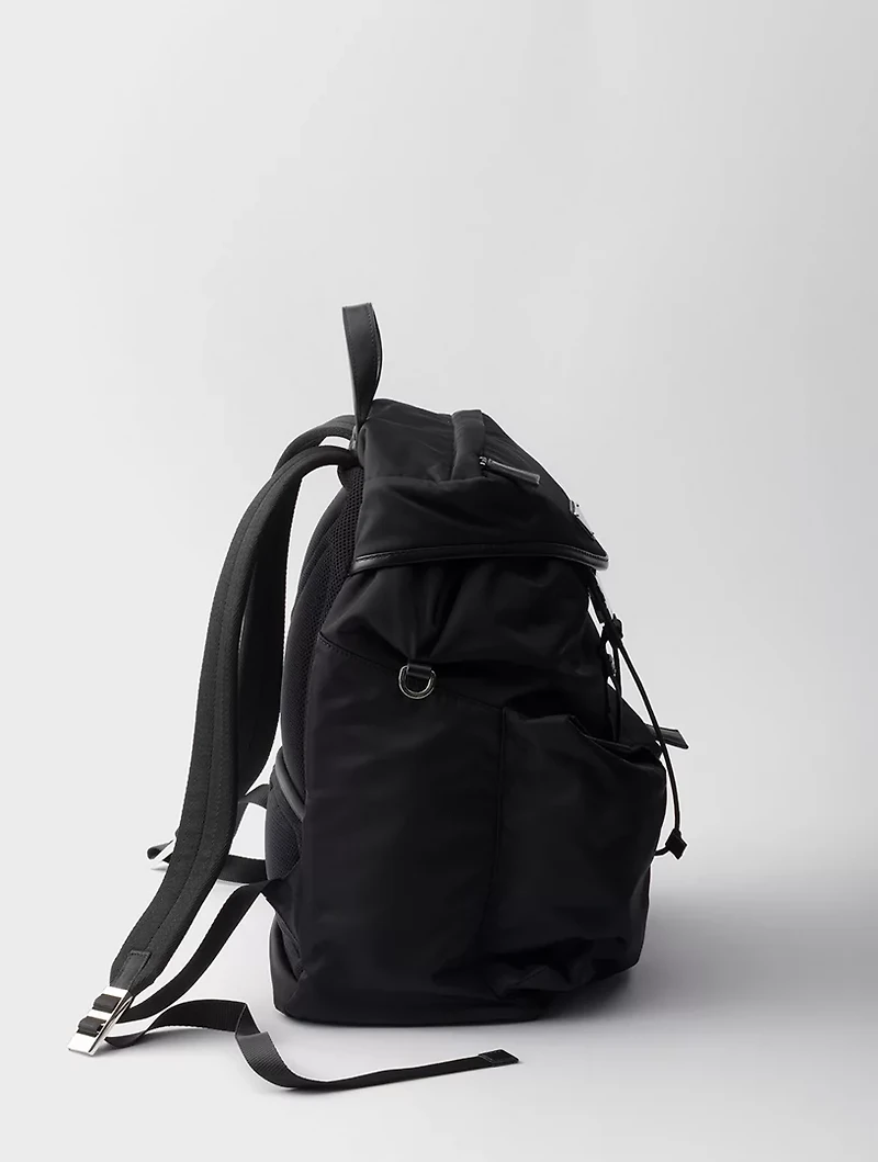 Re-nylon And Leather Backpack