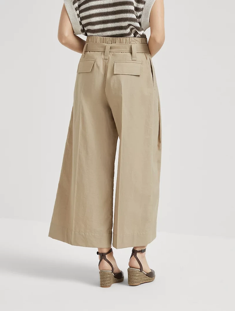 Cropped Pleated Trousers
