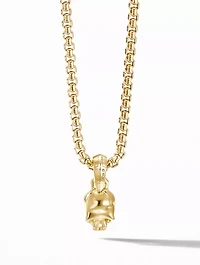 Skull Amulet In 18k Yellow Gold With Pavé Diamonds