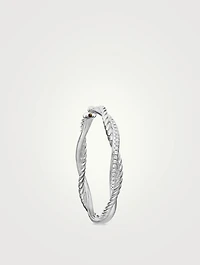 Infinity Hoop Earrings In Sterling Silver With Diamonds, 42mm