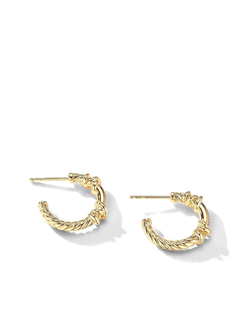 Petite Helena Wrap Hoop Earrings In 18k Yellow Gold With Pavé Diamonds