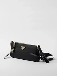Small Re-nylon And Leather Shoulder Bag