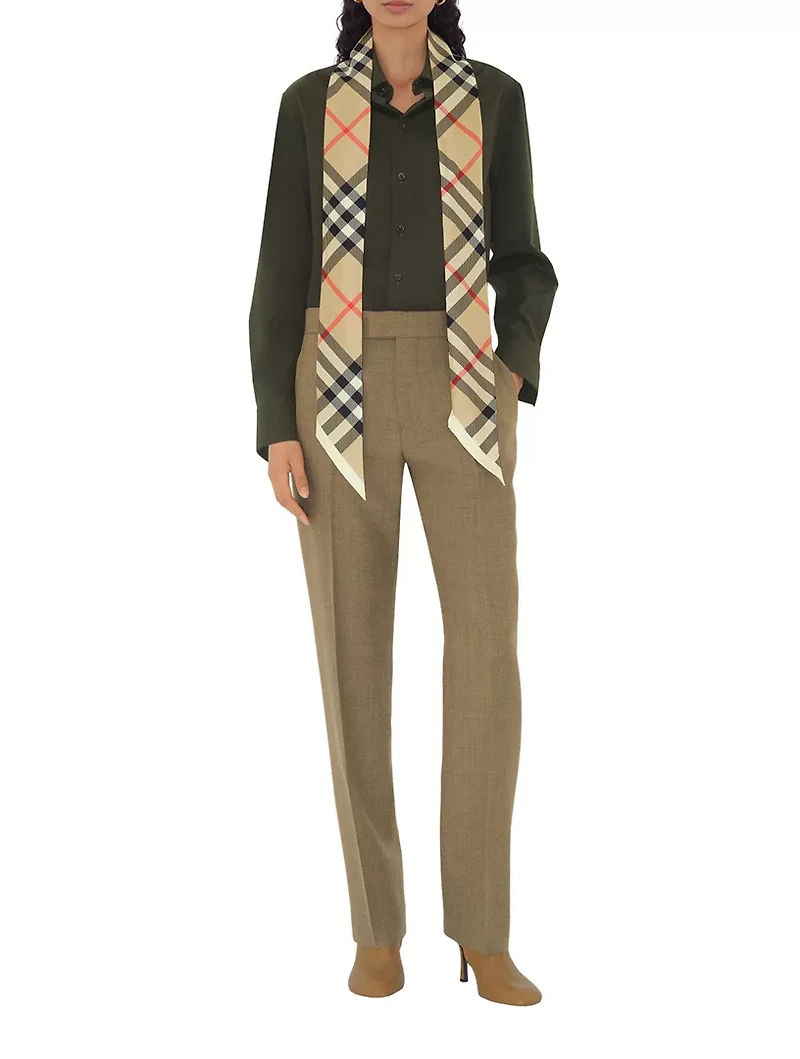 Skinny Check Silk Scarf