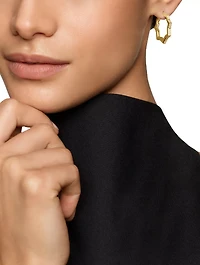 Zig Zag Stax™ Hoop Earrings In 18k Yellow Gold With Diamonds, 22.8mm