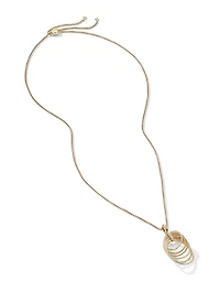 Dy Origami Pendant Necklace In 18k Yellow Gold With Pavé Diamonds
