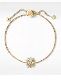 Starburst Station Chain Bracelet In 18k Yellow Gold With Pavé Diamonds