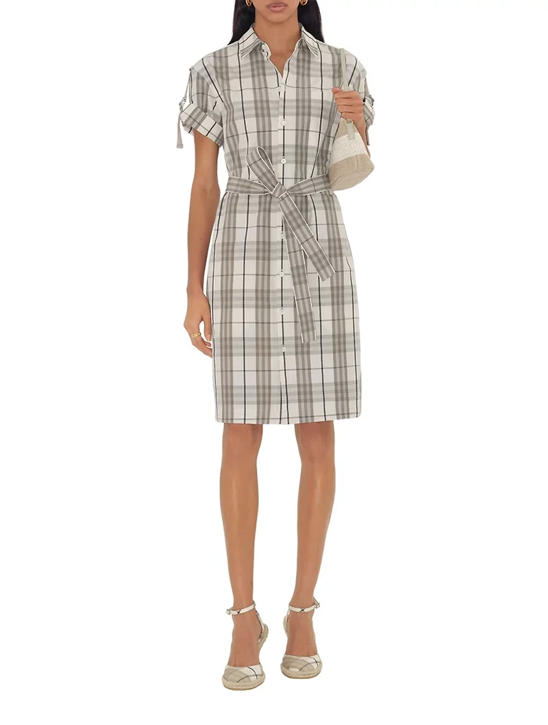 Check Cotton Shirt Dress