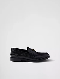 Croco-print Leather Loafers