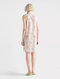 Pleated Floral-print Poplin Dress