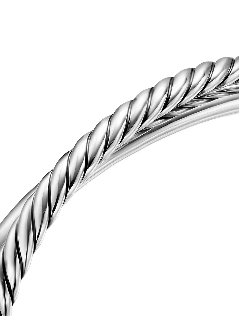 Crossover Two Row Cuff Bracelet Sterling Silver, 10.7mm