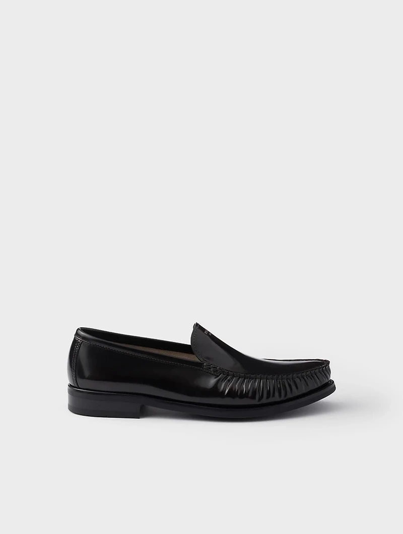 Brushed Leather Loafers