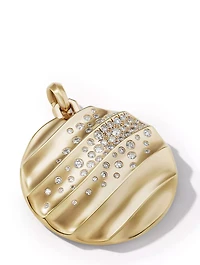 Cable Edge® Pendant In 18k Yellow Gold With Pavé Diamonds