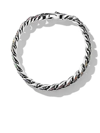 Curb Chain Bracelet Sterling Silver With Rainbow Pavé, 11.5mm
