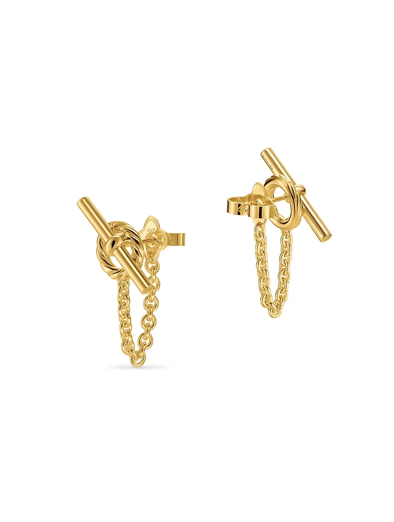 Dy Mercer® Bold Toggle Chain Stud Earrings In 18k Yellow Gold, 50.4mm
