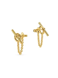 Dy Mercer® Bold Toggle Chain Stud Earrings In 18k Yellow Gold, 50.4mm