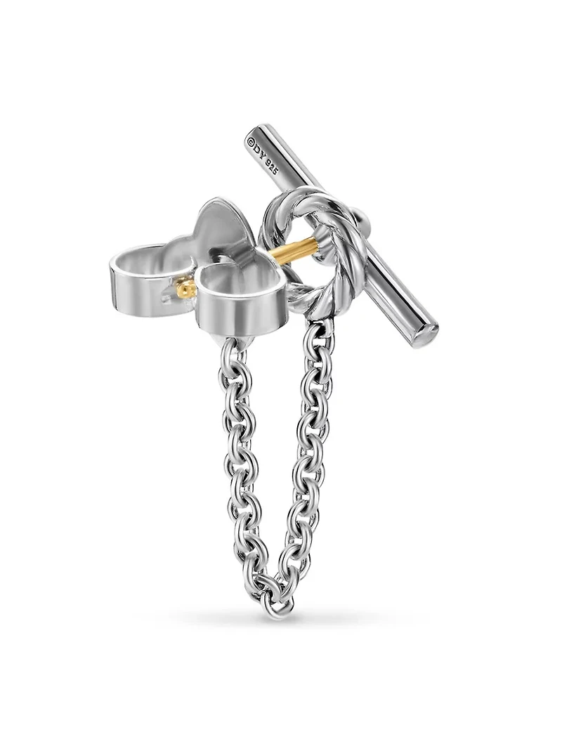 Dy Mercer® Petite Toggle Chain Stud Earrings In Sterling Silver, 38.2mm
