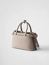 Prada Buckle Small Leather Handbag With Double Belt